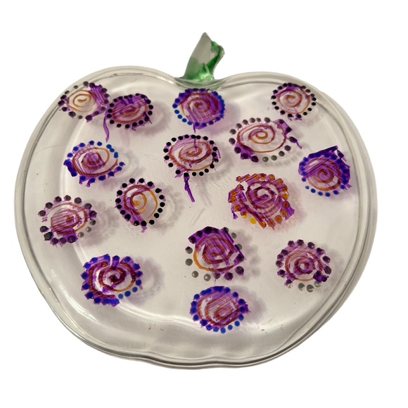 Apple Glass Painted Design Condiment Tray - Picture 3 of 3